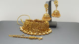 Indian Bollywood Bridal Gold And White Choker Necklace Set