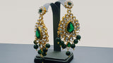 Designer Indian Bollywood Wedding Kundan Green Choker Necklace Set.