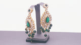 Designer Indian Bollywood Wedding Kundan Green Choker Necklace Set.