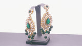 Designer Indian Bollywood Wedding Kundan Green Choker Necklace Set.