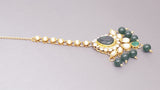 Designer Indian Bollywood Wedding Kundan Green Choker Necklace Set.