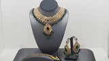 Designer Indian Bollywood Wedding Kundan Green Choker Necklace Set.