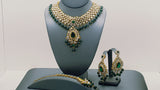 Designer Indian Bollywood Wedding Kundan Green Choker Necklace Set.