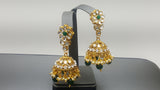 Indian Bollywood Fashion Green Choker Necklace Set.