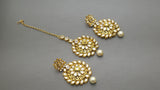 Stunning Indian Bollywood Jewellery Kundan Pearl Choker Necklace Set.