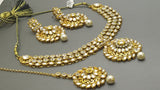 Stunning Indian Bollywood Jewellery Kundan Pearl Choker Necklace Set.