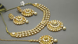 Stunning Indian Bollywood Jewellery Kundan Pearl Choker Necklace Set.