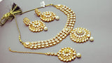 Stunning Indian Bollywood Jewellery Kundan Pearl Choker Necklace Set.
