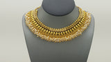 Latest Indian Bollywood Jewellery Gold Plated Pearl Kundan Choker Necklace Set.