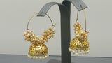 Very Beautiful Indian Bollywood Jewellery CZ Pearl Bali Earring Set