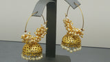 Very Beautiful Indian Bollywood Jewellery CZ Pearl Bali Earring Set