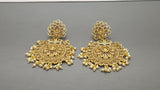 Latest Indian Bollywood Jewellery Kundan Gold Tone Earring Set.