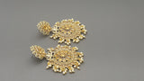 Latest Indian Bollywood Jewellery Kundan Gold Tone Earring Set.