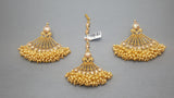High End Indian Bollywood Kundan Pearls Tikka Earring Set