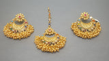 Beautiful High quality Indian Bollywood Latest Pearls Tikka Earrings Set