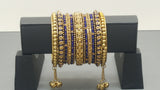 Indian Designer Bollywood  Silk Thread Custom Made Full Bangles Set - Blue