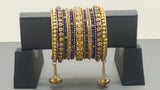 Indian Designer Bollywood  Silk Thread Custom Made Full Bangles Set - Blue