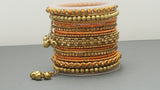 Indian Beautiful Bollywood Style Silk Thread Custom Made Full Bangles Set