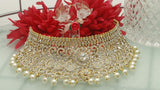 Indian Wedding Bridal Pearls Gemstone Choker Necklace Set