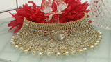 Indian Wedding Bridal Pearls Gemstone Choker Necklace Set