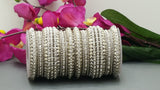 Dazzling High Quality Latest designer Collection In Indian Ethnic Bangles Jewellery Bollywood Silver Polki Full Bangles Set