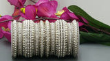 Dazzling High Quality Latest designer Collection In Indian Ethnic Bangles Jewellery Bollywood Silver Polki Full Bangles Set