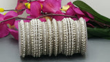 Dazzling High Quality Latest designer Collection In Indian Ethnic Bangles Jewellery Bollywood Silver Polki Full Bangles Set