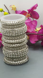 Dazzling High Quality Latest designer Collection In Indian Ethnic Bangles Jewellery Bollywood Silver Polki Full Bangles Set