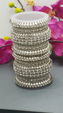 Dazzling High Quality Latest designer Collection In Indian Ethnic Bangles Jewellery Bollywood Silver Polki Full Bangles Set