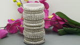 Dazzling High Quality Latest designer Collection In Indian Ethnic Bangles Jewellery Bollywood Silver Polki Full Bangles Set