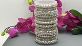 Dazzling High Quality Latest designer Collection In Indian Ethnic Bangles Jewellery Bollywood Silver Polki Full Bangles Set