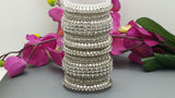 Dazzling High Quality Latest designer Collection In Indian Ethnic Bangles Jewellery Bollywood Silver Polki Full Bangles Set