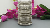 Dazzling High Quality Latest designer Collection In Indian Ethnic Bangles Jewellery Bollywood Silver Polki Full Bangles Set