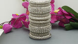 Dazzling High Quality Latest designer Collection In Indian Ethnic Bangles Jewellery Bollywood Silver Polki Full Bangles Set