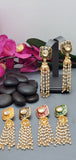Exquisite Design Indian Bollywood Kundan Polki Earrings Set.