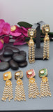 Exquisite Design Indian Bollywood Kundan Polki Earrings Set.
