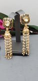 Exquisite Design Indian Bollywood Kundan Polki Earrings Set.