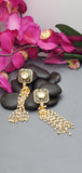 Exquisite Design Indian Bollywood Kundan Polki Earrings Set.