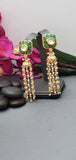 Exquisite Design Indian Bollywood Kundan Polki Earrings Set.