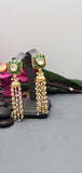 Exquisite Design Indian Bollywood Kundan Polki Earrings Set.