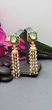 Exquisite Design Indian Bollywood Kundan Polki Earrings Set.
