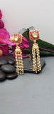 Exquisite Design Indian Bollywood Kundan Polki Earrings Set.
