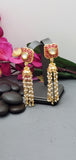 Exquisite Design Indian Bollywood Kundan Polki Earrings Set.
