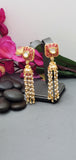 Exquisite Design Indian Bollywood Kundan Polki Earrings Set.