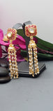 Exquisite Design Indian Bollywood Kundan Polki Earrings Set.