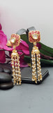 Exquisite Design Indian Bollywood Kundan Polki Earrings Set.