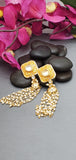 Exquisite Design Indian Bollywood Kundan Polki Earrings Set.
