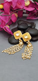 Exquisite Design Indian Bollywood Kundan Polki Earrings Set.
