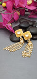 Exquisite Design Indian Bollywood Kundan Polki Earrings Set.