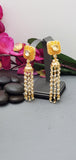 Exquisite Design Indian Bollywood Kundan Polki Earrings Set.